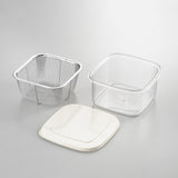 ヨシカワ New Kitchen Basic(ニューキッチンベーシック) 四角い保存容器（水切りザル付）