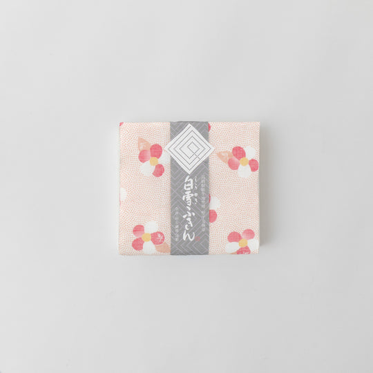 白雪友禅ふきん 椿 珊瑚